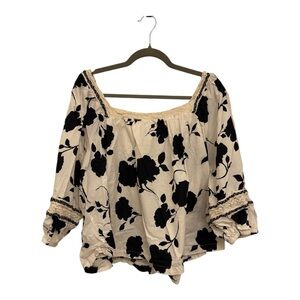 Maurices Black & White Boho Floral Blouse – Size 2X, Flowy & Lightweight